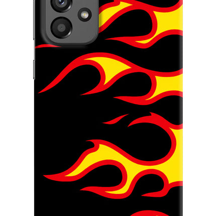 Side Sweep Flames Samsung A73 5G Hard Case Back Cover by Casekaro
