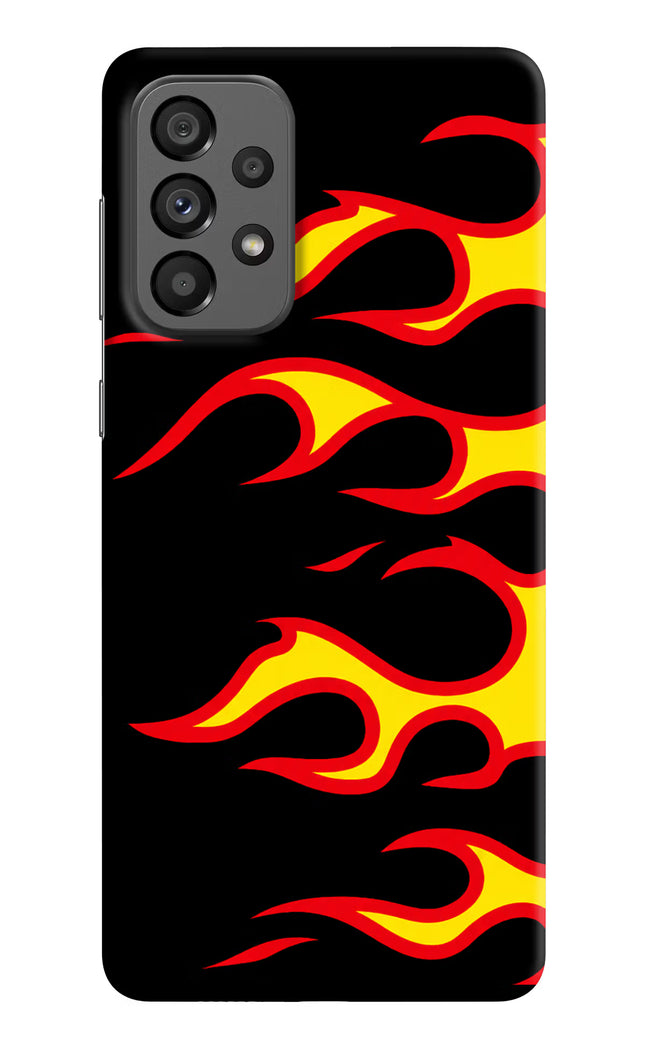 Side Sweep Flames Samsung A73 5G Hard Case Back Cover by Casekaro