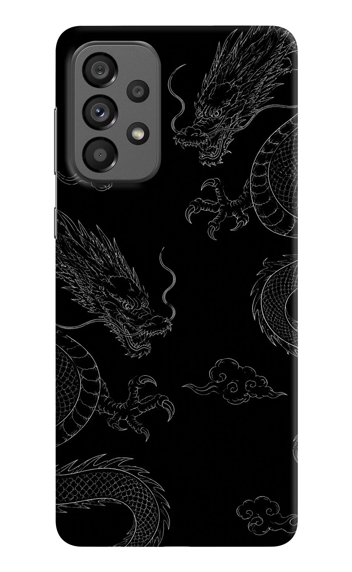 Twin Dragons Samsung A73 5G Hard Case Back Cover by Casekaro