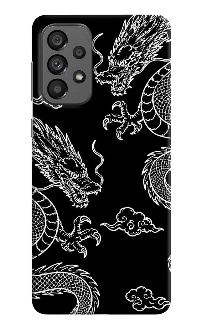 Twin Dragons Samsung A73 5G Hard Case Back Cover by Casekaro