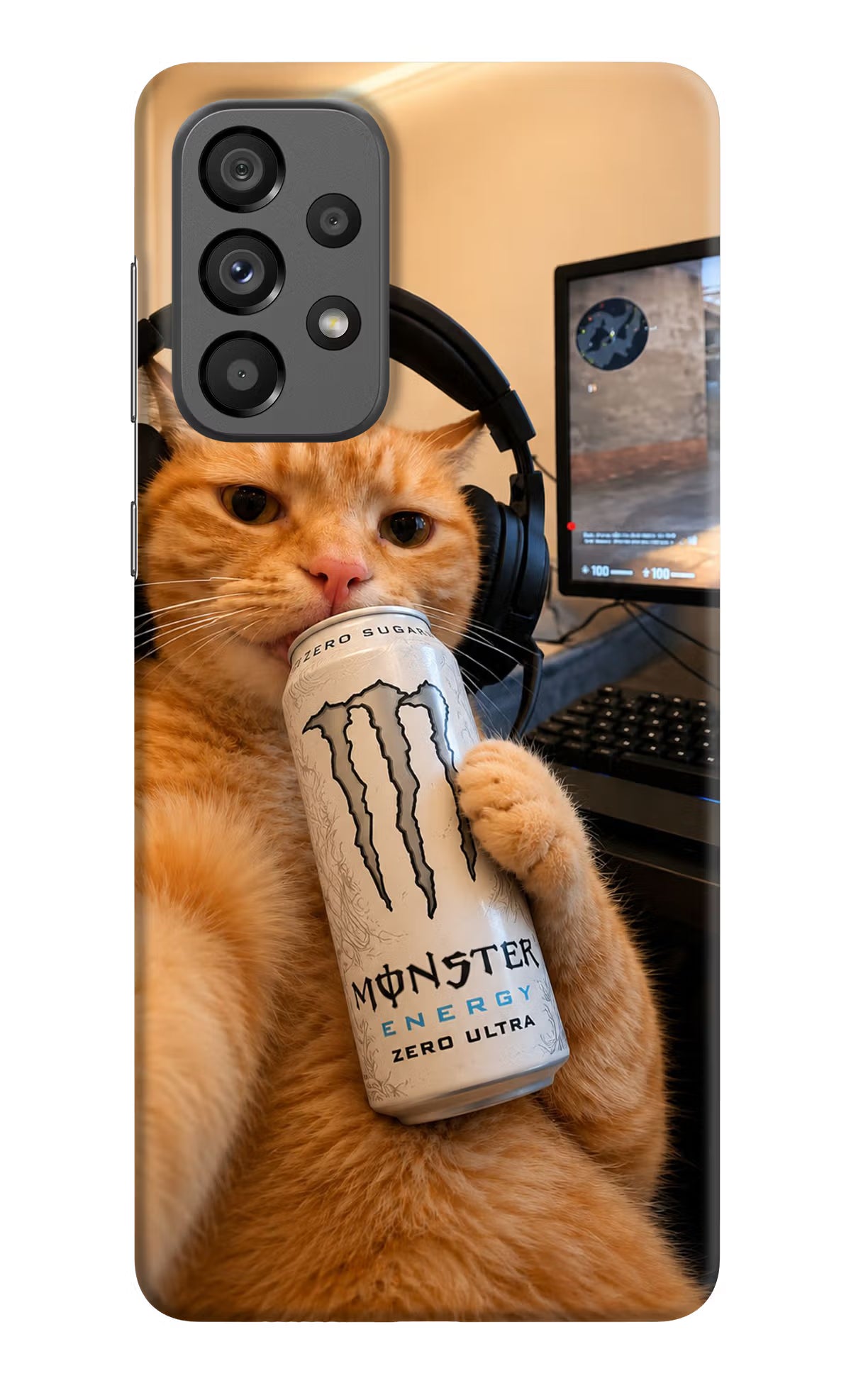 Gamer Cat Energy Samsung A73 5G Back Cover