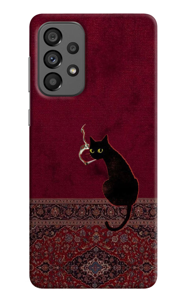Midnight Cat Samsung A73 5G Hard Case Back Cover by Casekaro