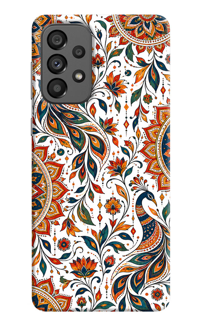 White Mayura Samsung A73 5G Hard Case Back Cover by Casekaro