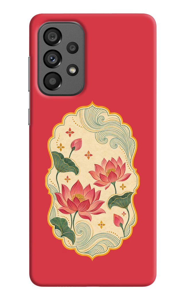 Pink Lotus Samsung A73 5G Hard Case Back Cover by Casekaro