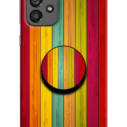 Multicolor Wooden Samsung A73 5G Pop Case by Casekaro