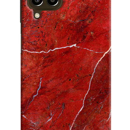 Red Marble Design Samsung M33 5G Hard Case Back Cover by Casekaro