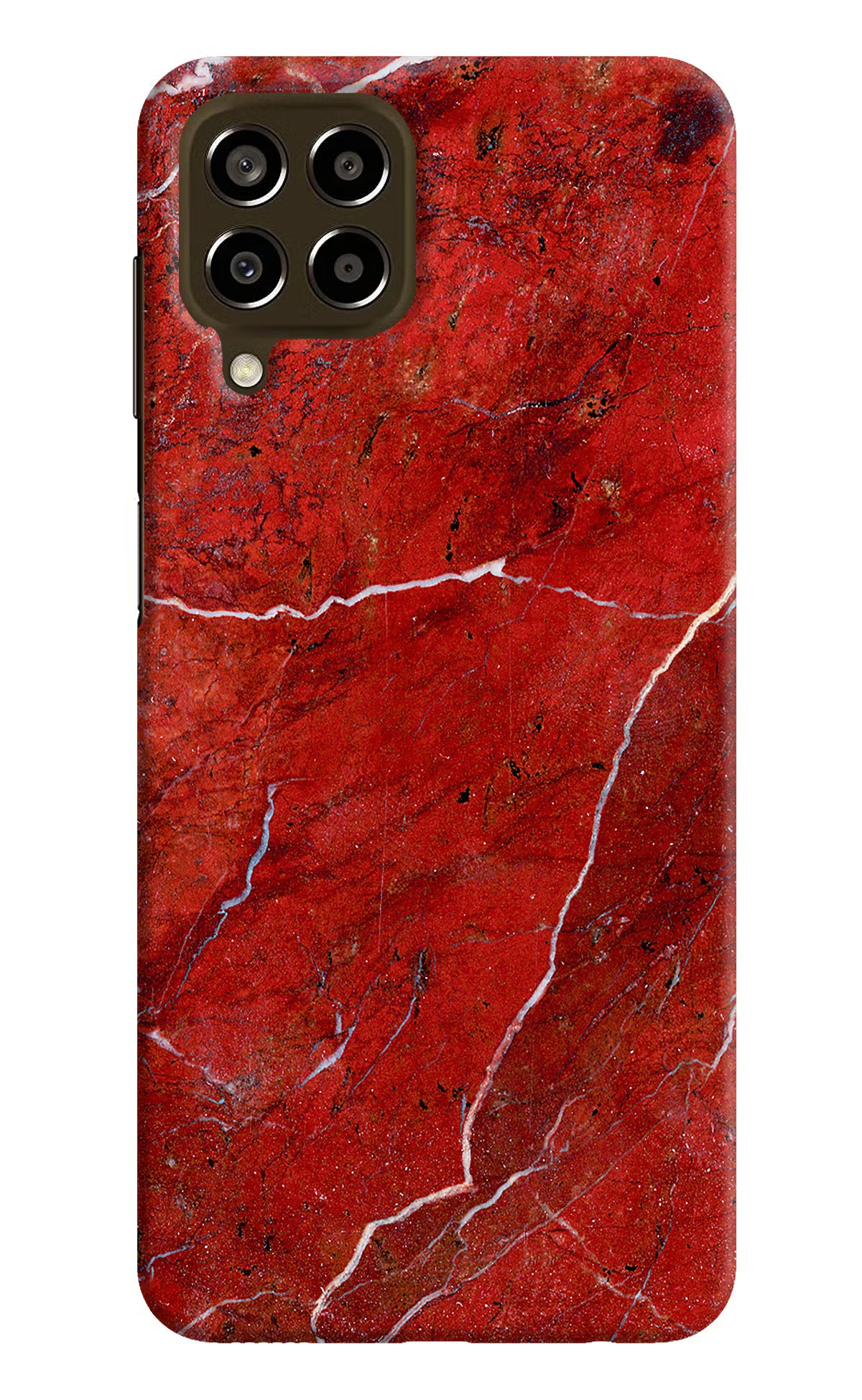 Red Marble Design Samsung M33 5G Hard Case Back Cover by Casekaro