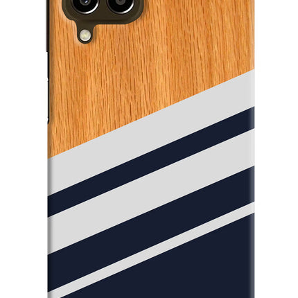 Blue and white wooden Samsung M33 5G Hard Case Back Cover by Casekaro
