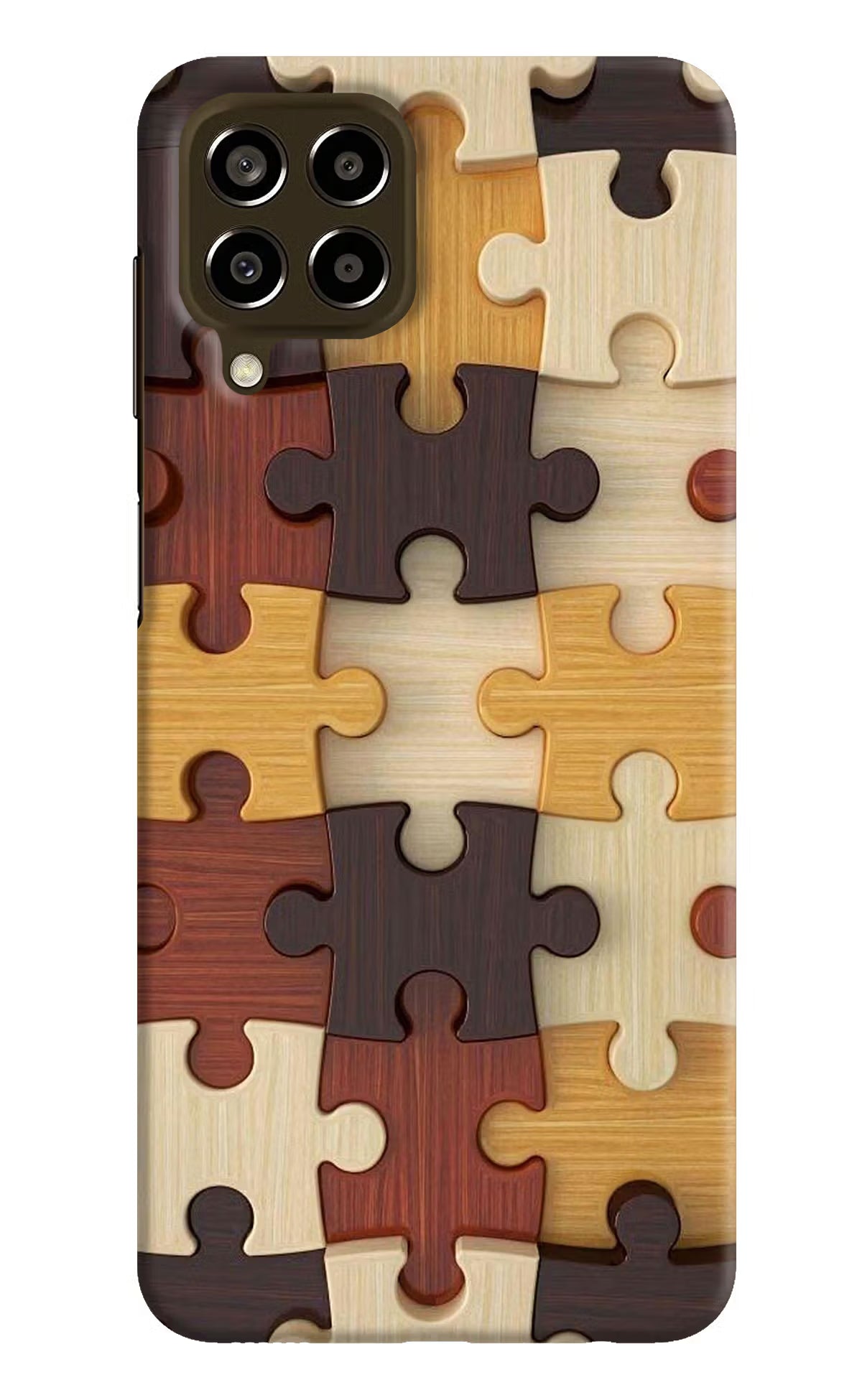 Wooden Puzzle Samsung M33 5G Hard Case Back Cover by Casekaro