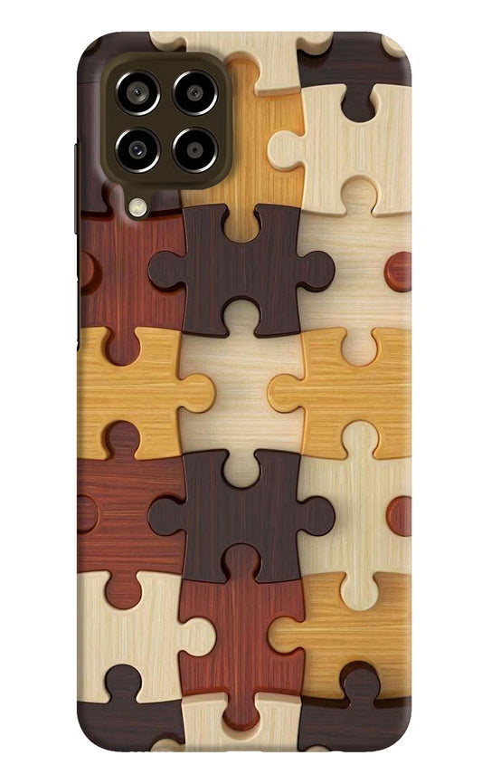 Wooden Puzzle Samsung M33 5G Hard Case Back Cover by Casekaro