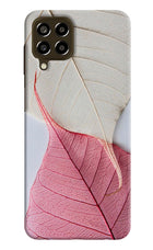 White Pink Leaf Samsung M33 5G Hard Case Back Cover by Casekaro
