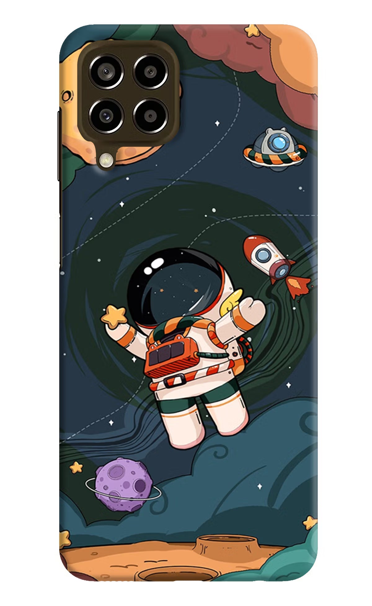 Cartoon Astronaut Samsung M33 5G Hard Case Back Cover by Casekaro