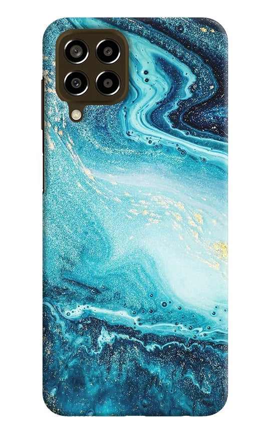 Blue Glitter Marble Samsung M33 5G Hard Case Back Cover by Casekaro