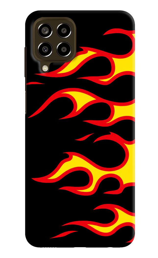 Side Sweep Flames Samsung M33 5G Hard Case Back Cover by Casekaro