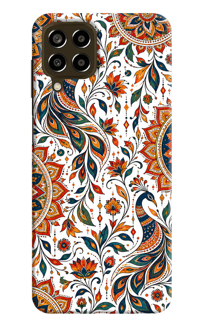 White Mayura Samsung M33 5G Hard Case Back Cover by Casekaro