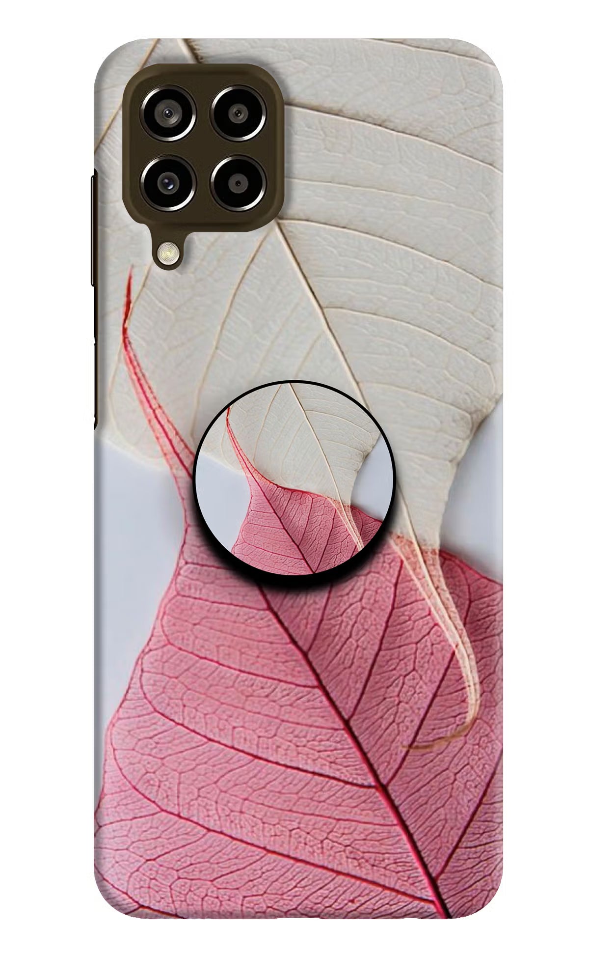 White Pink Leaf Samsung M33 5G Pop Case by Casekaro