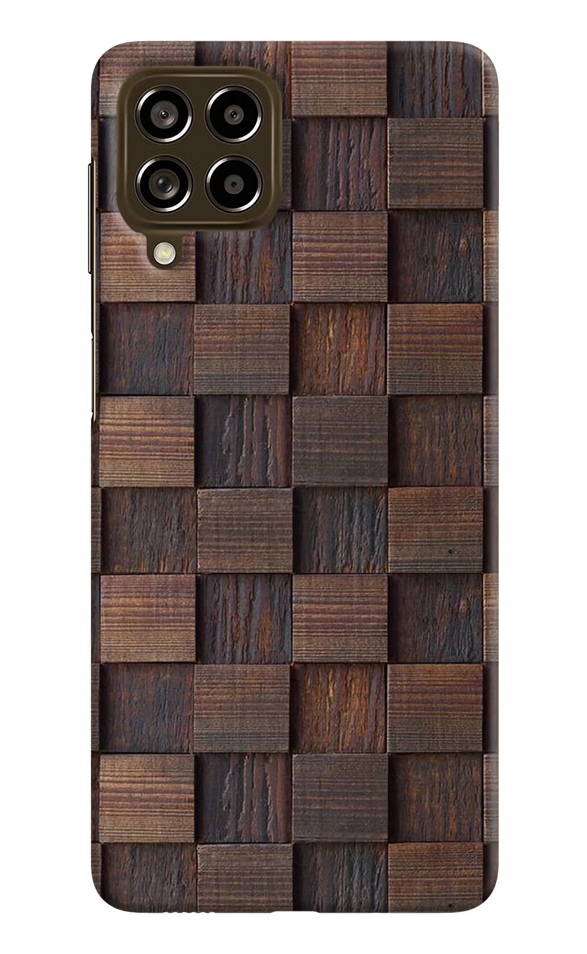 Wooden Cube Design Samsung M53 5G Hard Case Back Cover by Casekaro