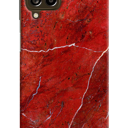 Red Marble Design Samsung M53 5G Hard Case Back Cover by Casekaro