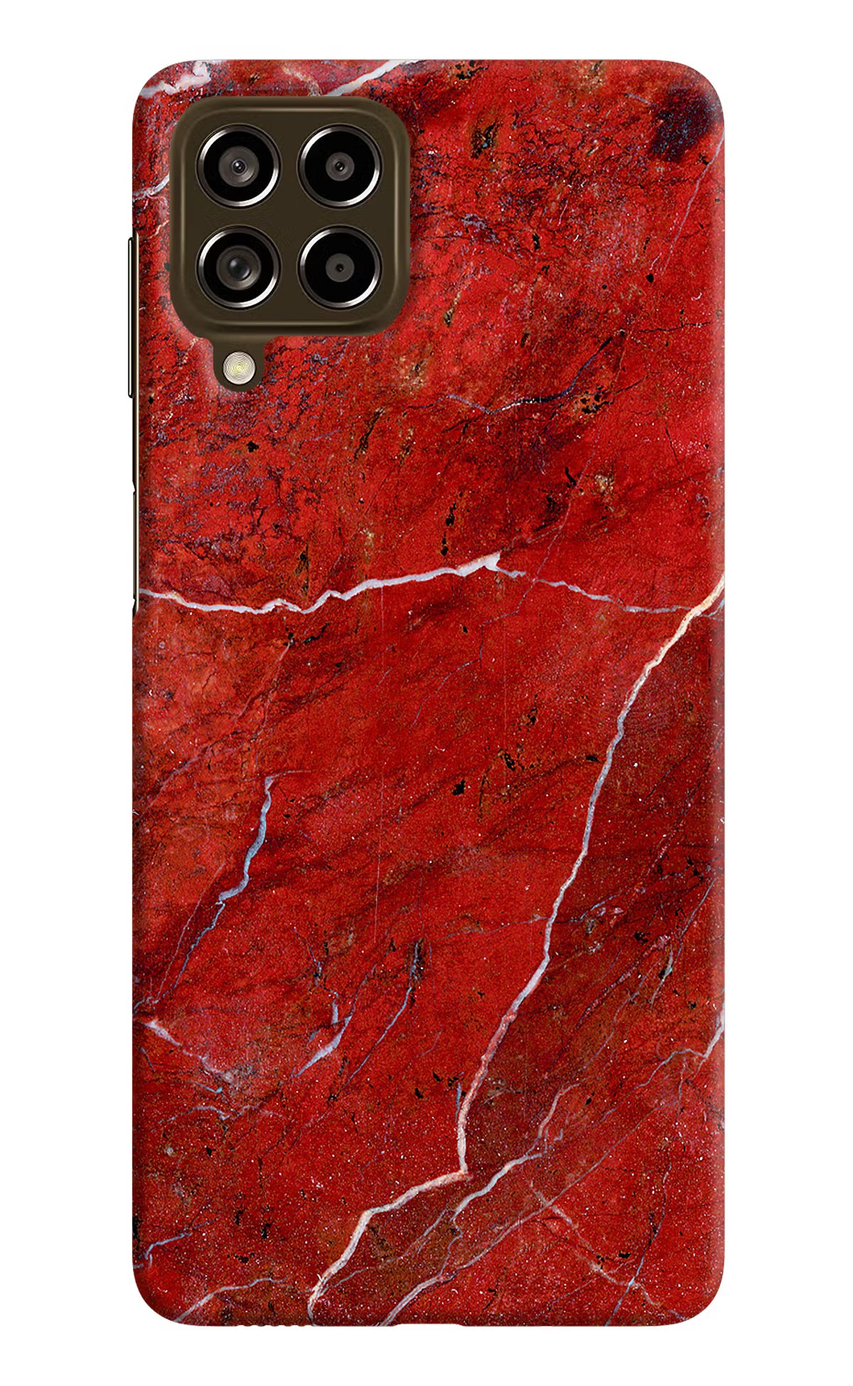 Red Marble Design Samsung M53 5G Hard Case Back Cover by Casekaro