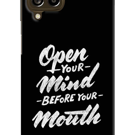 Open Your Mind Before Your Mouth Samsung M53 5G Hard Case Back Cover by Casekaro