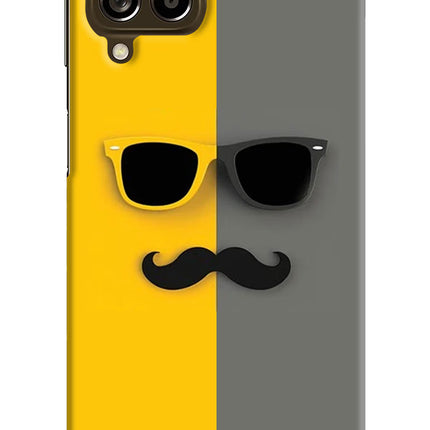 Sunglasses with Mustache Samsung M53 5G Hard Case Back Cover by Casekaro