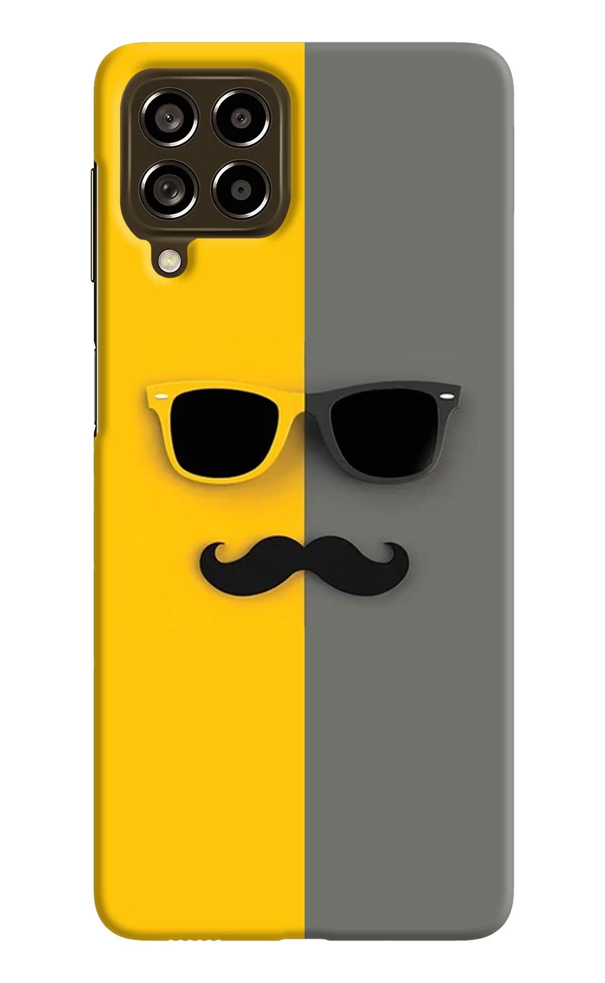 Sunglasses with Mustache Samsung M53 5G Hard Case Back Cover by Casekaro