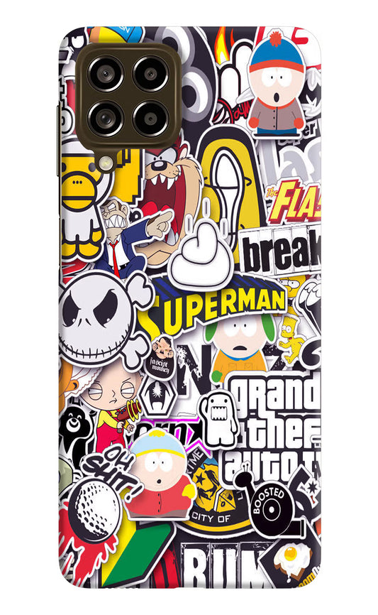 Sticker Bomb Samsung M53 5G Hard Case Back Cover by Casekaro