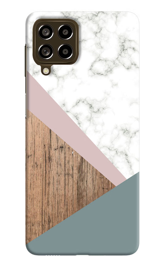 Marble wood Abstract Samsung M53 5G Hard Case Back Cover by Casekaro