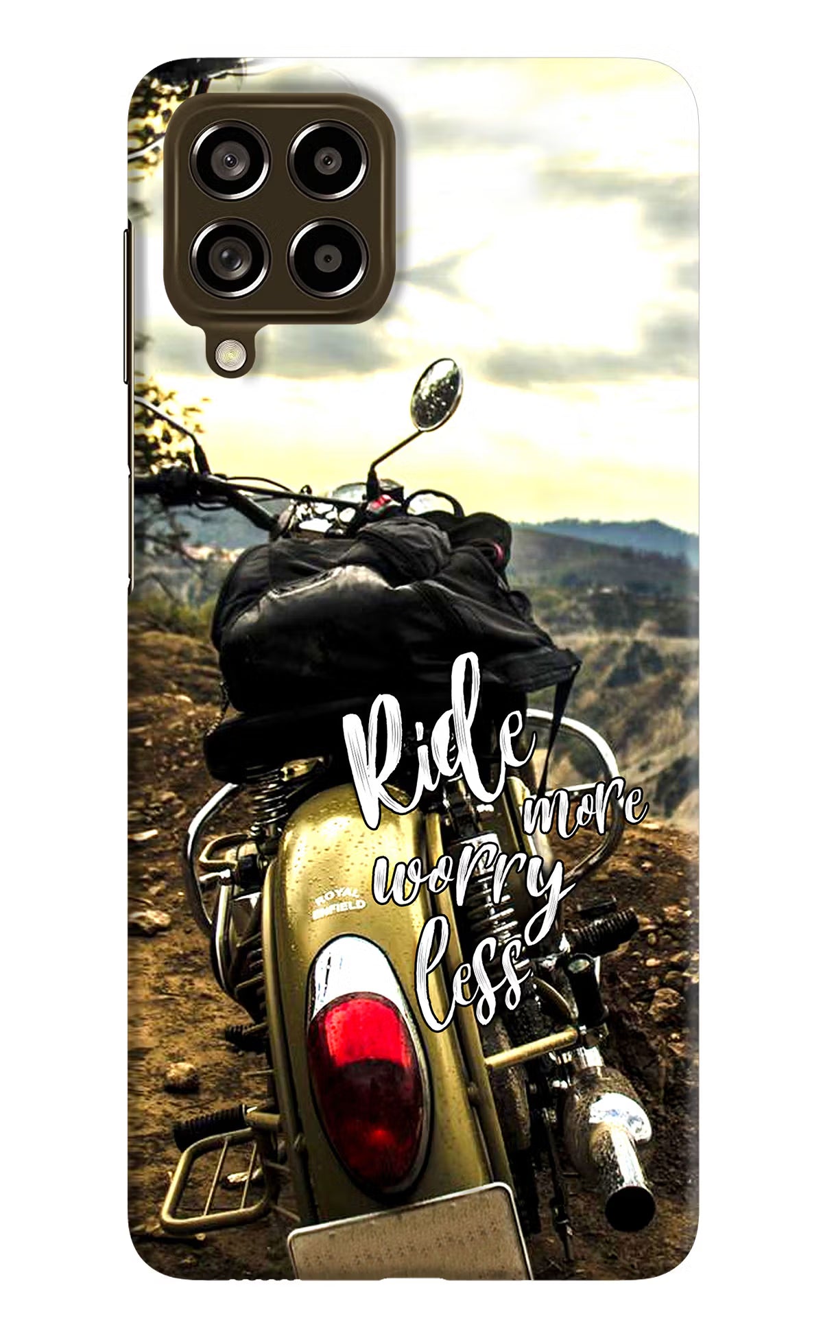 Ride More Worry Less Samsung M53 5G Hard Case Back Cover by Casekaro