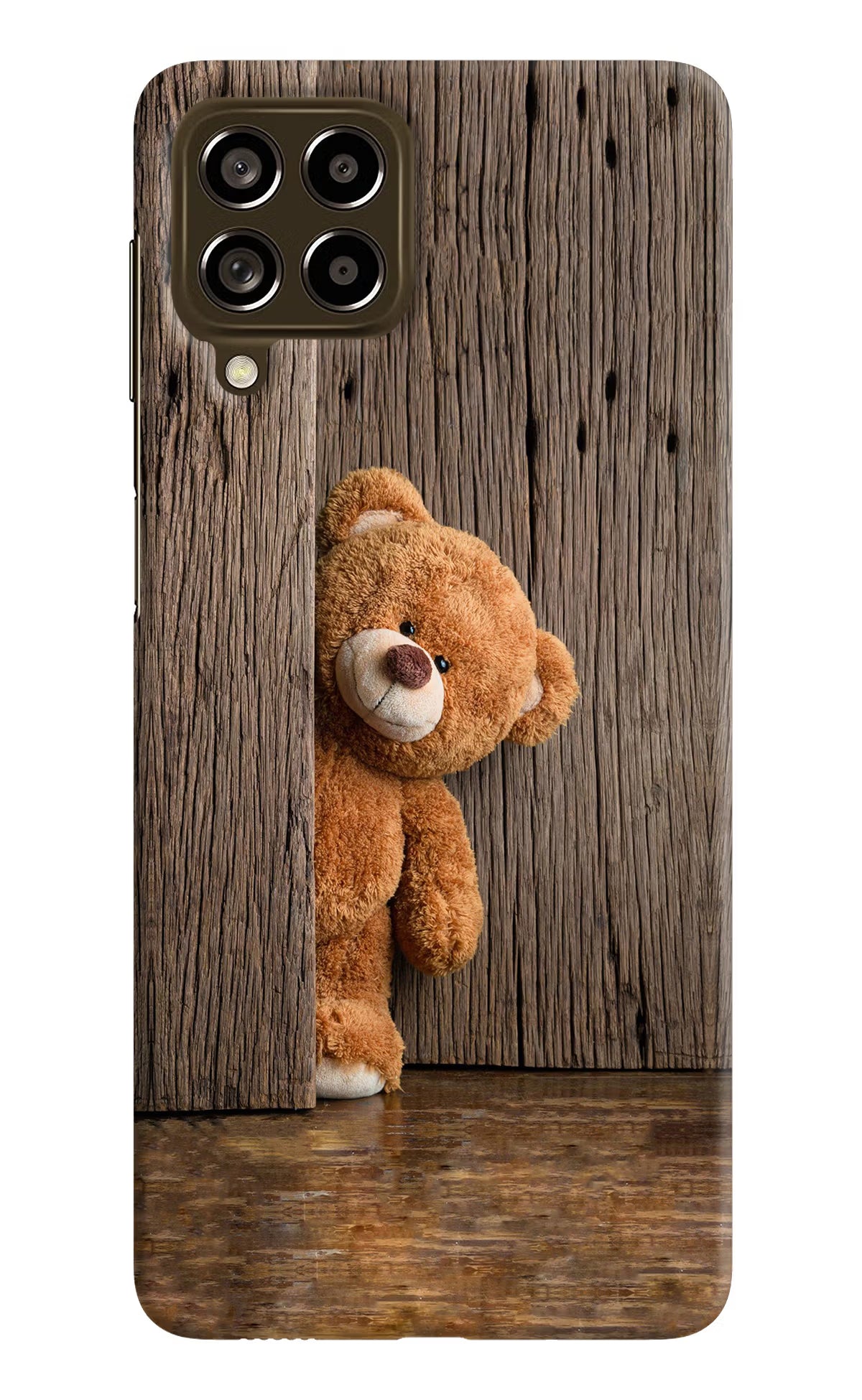 Teddy Wooden Samsung M53 5G Hard Case Back Cover by Casekaro