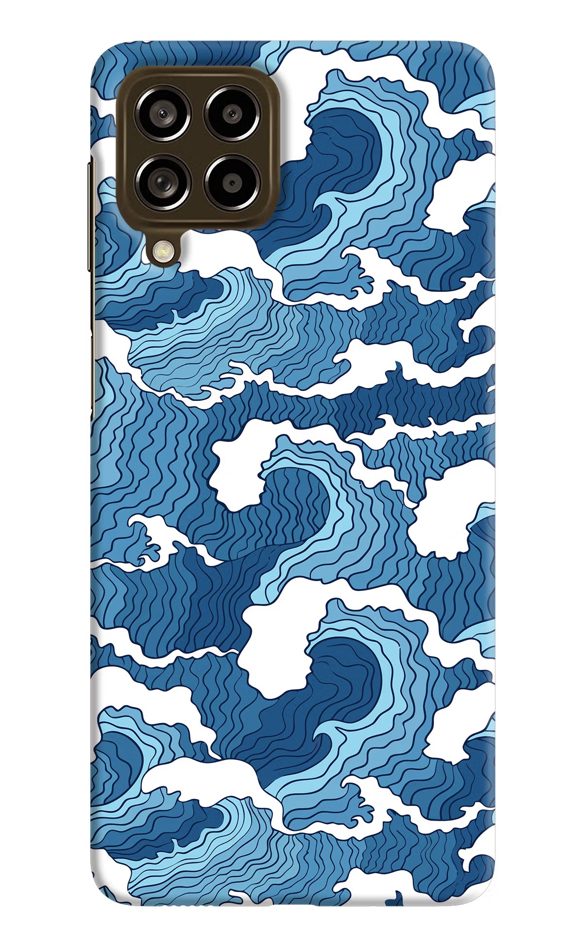 Blue Waves Samsung M53 5G Hard Case Back Cover by Casekaro