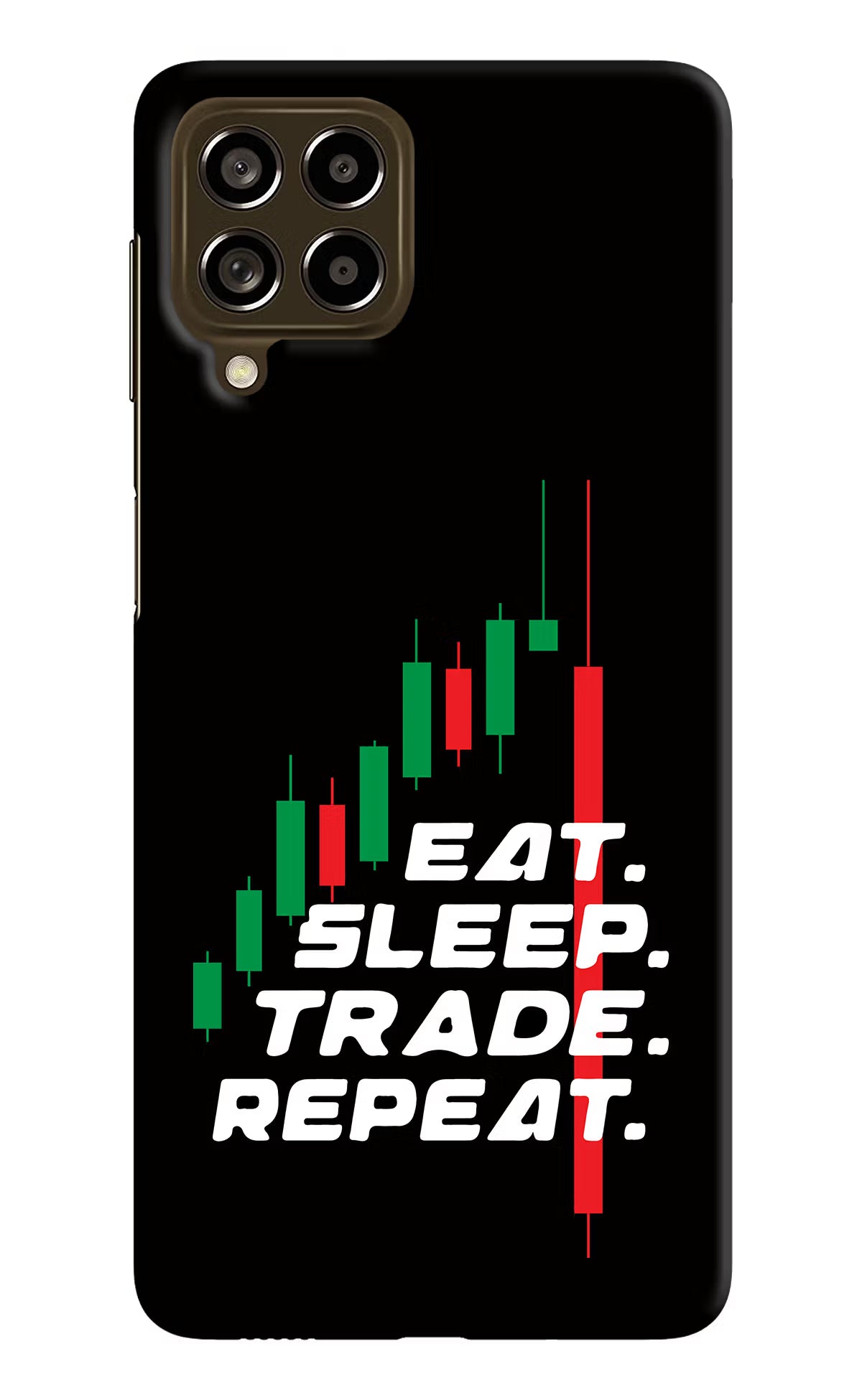 Eat Sleep Trade Repeat Samsung M53 5G Hard Case Back Cover by Casekaro