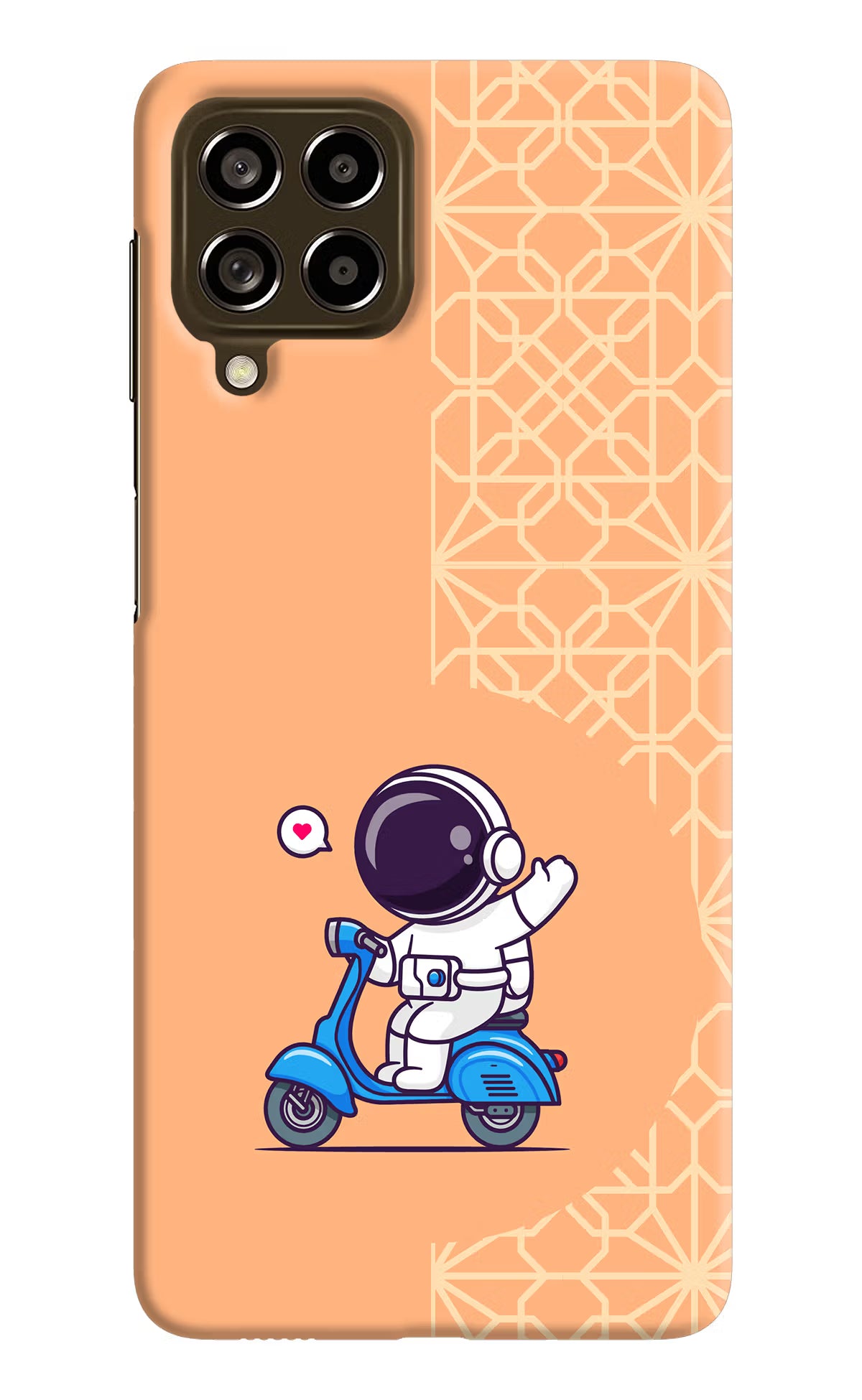 Cute Astronaut Riding Samsung M53 5G Hard Case Back Cover by Casekaro