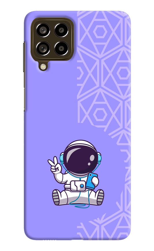 Cute Astronaut Chilling Samsung M53 5G Hard Case Back Cover by Casekaro