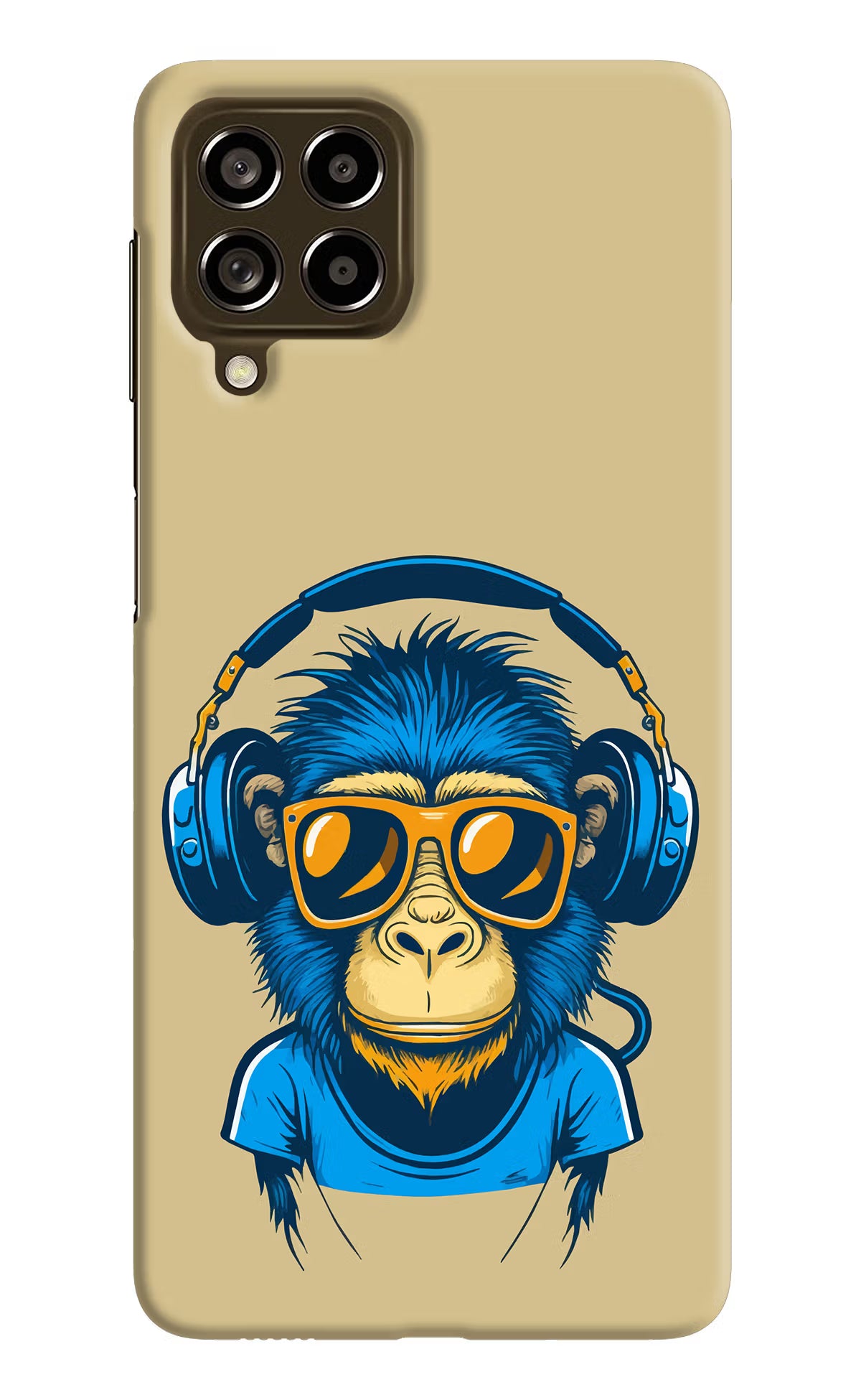 Monkey Headphone Samsung M53 5G Hard Case Back Cover by Casekaro