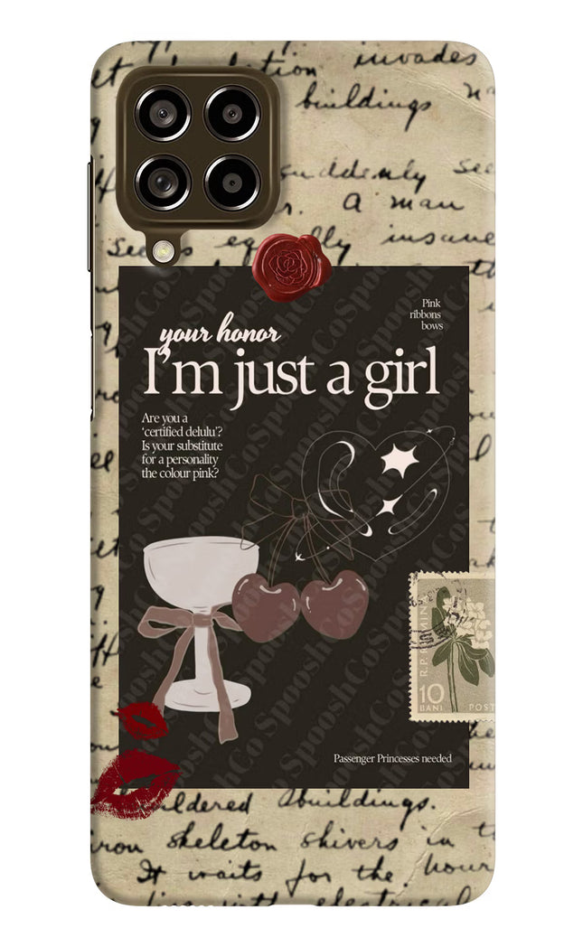 I am just a girl Samsung M53 5G Hard Case Back Cover by Casekaro