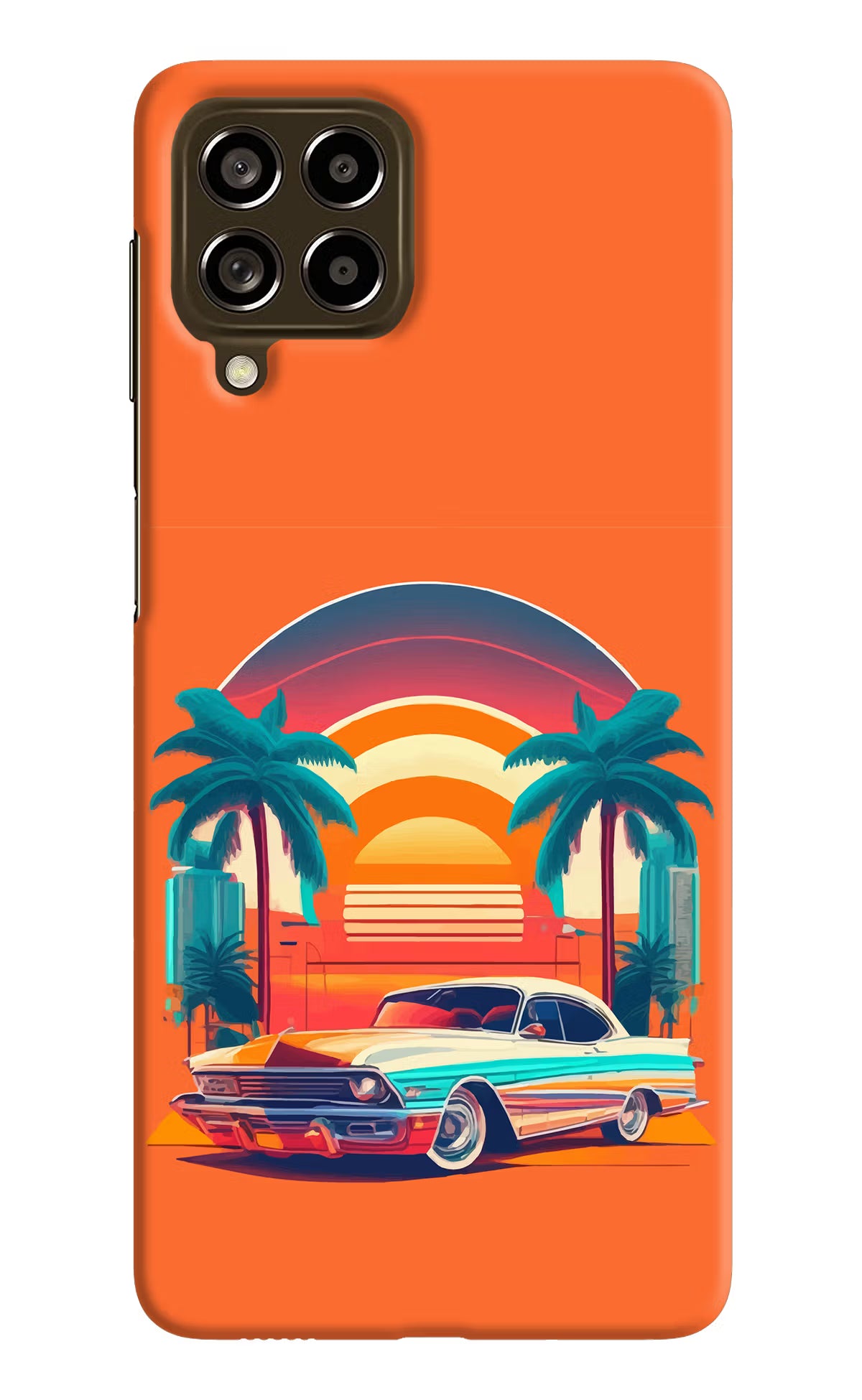 Palm Drive 80s Samsung M53 5G Hard Case Back Cover by Casekaro