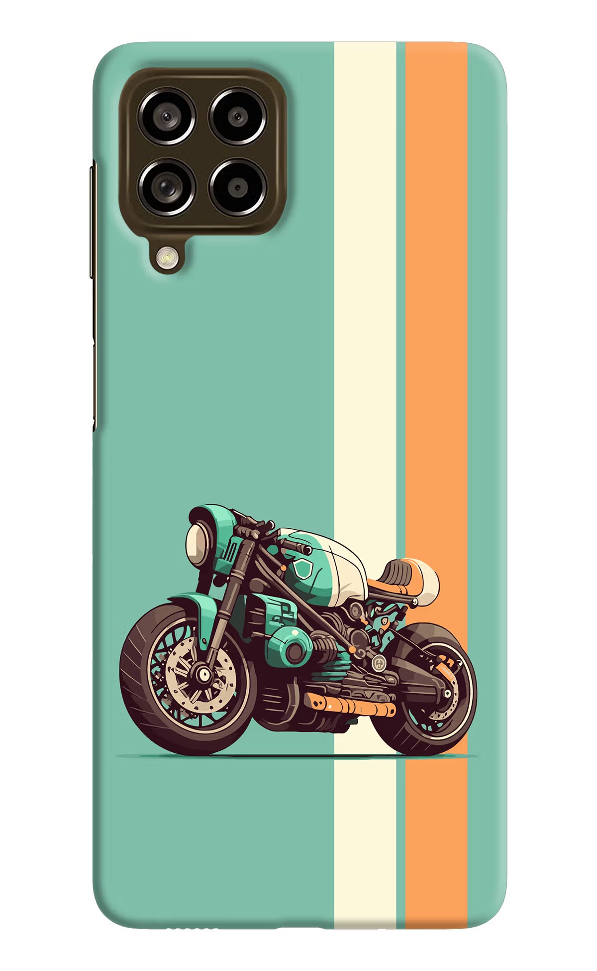 Striped Moto Drift Samsung M53 5G Hard Case Back Cover by Casekaro
