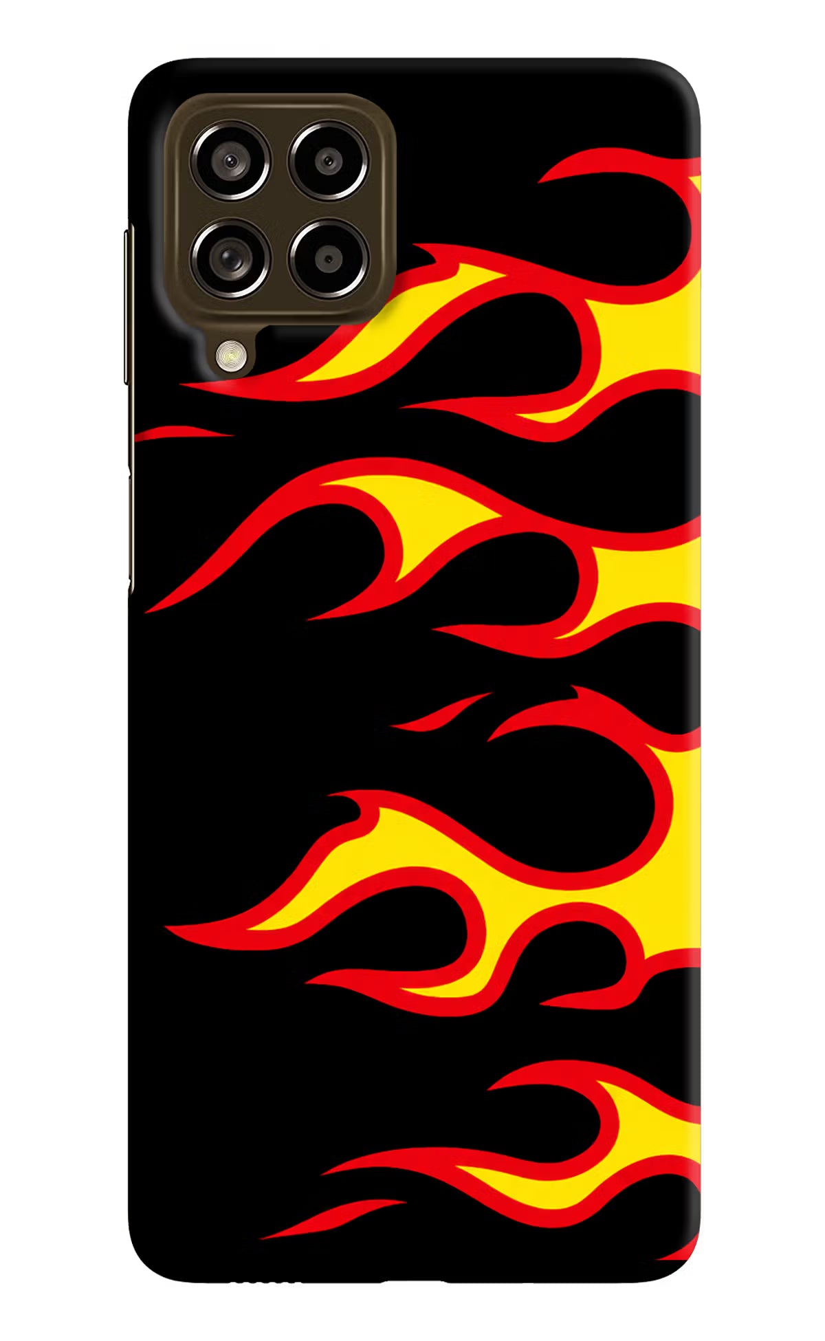 Side Sweep Flames Samsung M53 5G Hard Case Back Cover by Casekaro