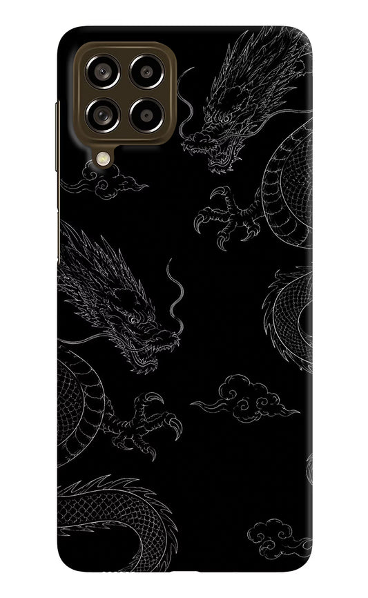 Twin Dragons Samsung M53 5G Hard Case Back Cover by Casekaro