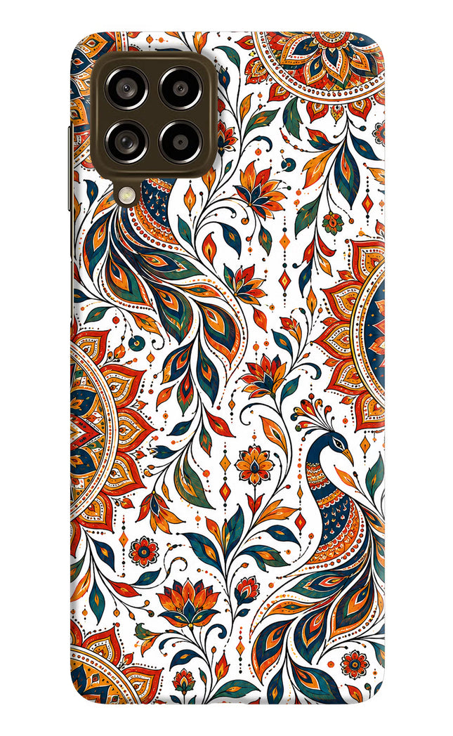 White Mayura Samsung M53 5G Hard Case Back Cover by Casekaro