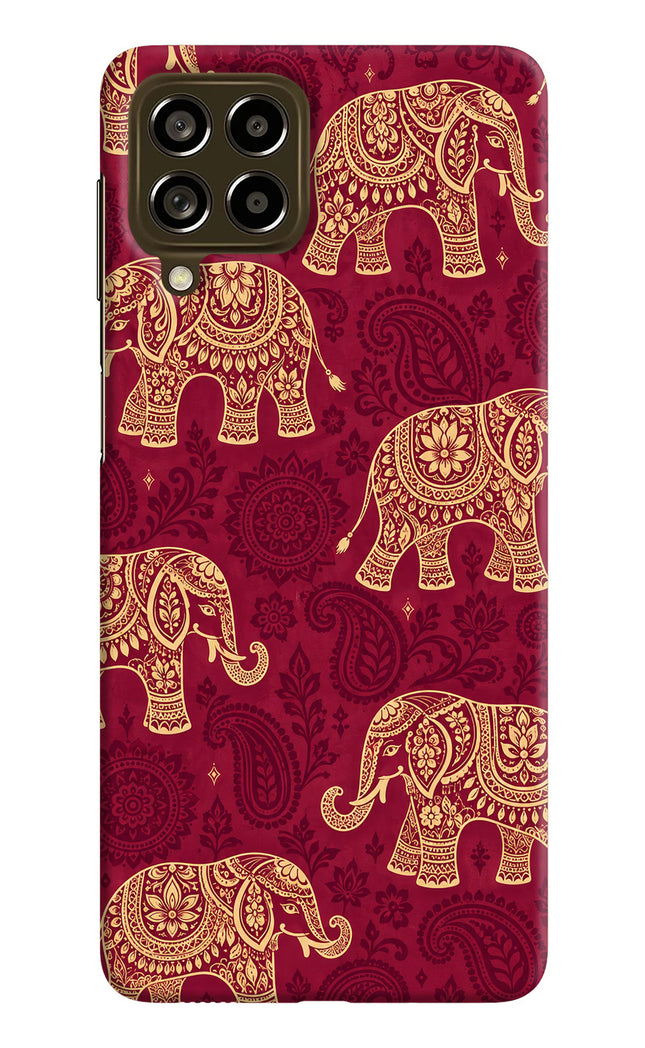 Maroon Elephant Samsung M53 5G Hard Case Back Cover by Casekaro