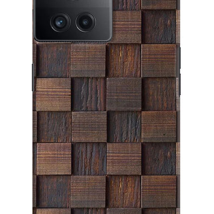 Wooden Cube Design OnePlus 10R 5G Hard Case Back Cover by Casekaro