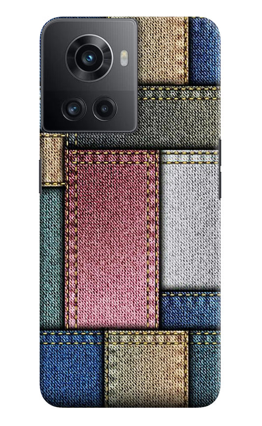 Multicolor Jeans OnePlus 10R 5G Hard Case Back Cover by Casekaro