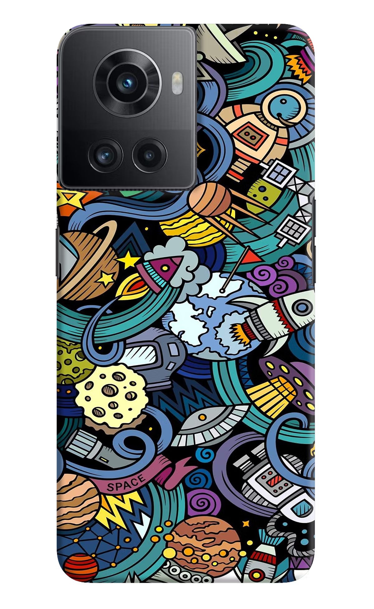 Space Abstract OnePlus 10R 5G Hard Case Back Cover by Casekaro