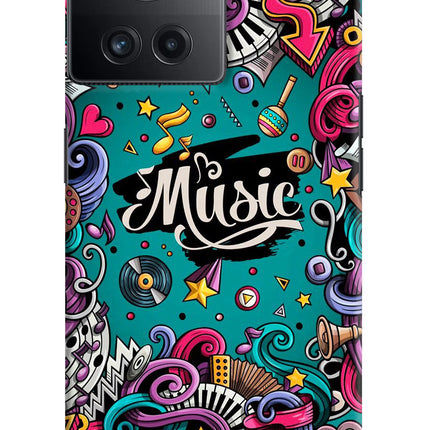 Music Graffiti OnePlus 10R 5G Hard Case Back Cover by Casekaro