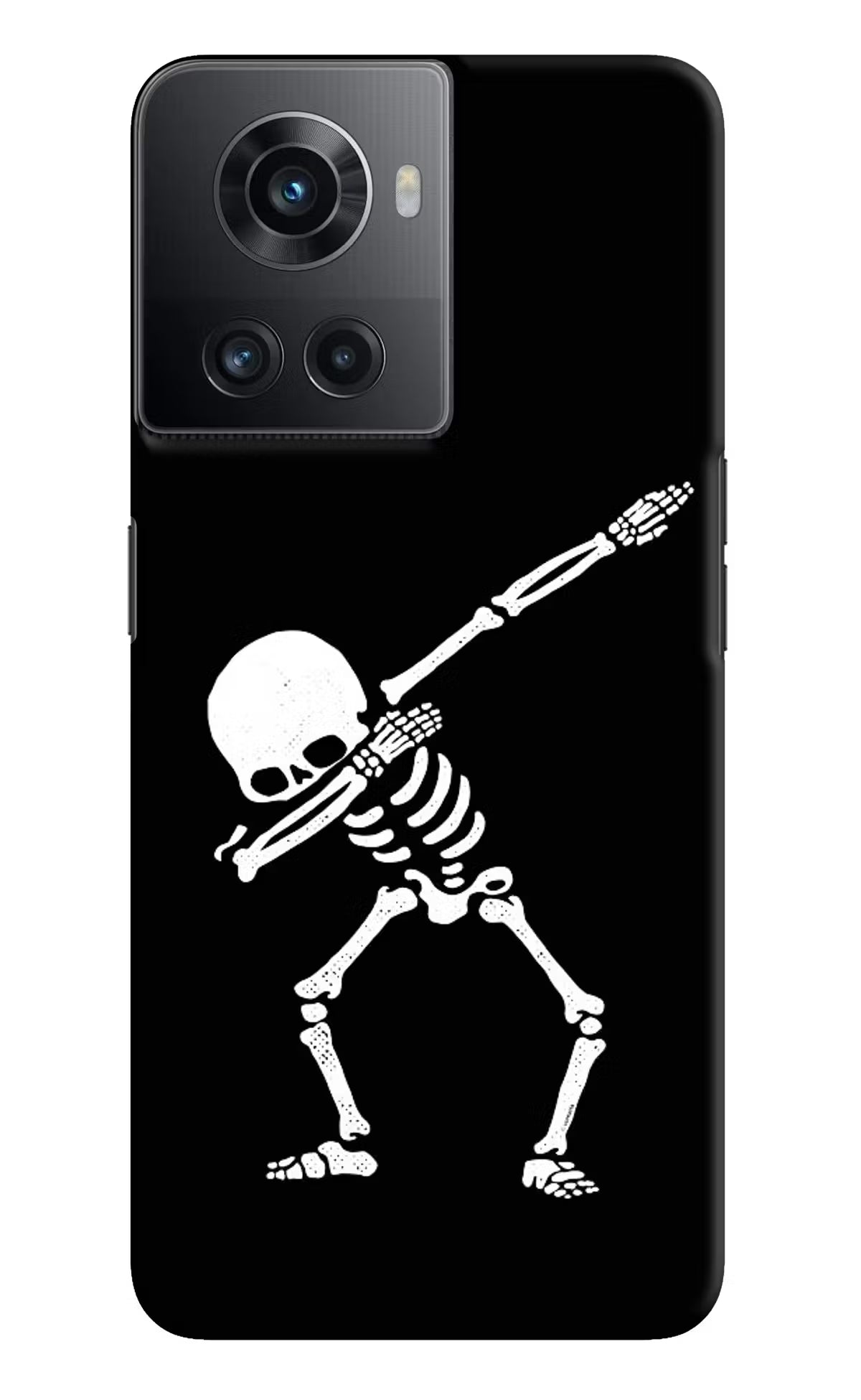 Dabbing Skeleton Art OnePlus 10R 5G Hard Case Back Cover by Casekaro
