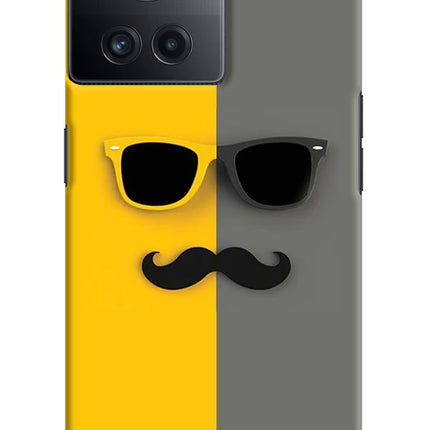 Sunglasses with Mustache OnePlus 10R 5G Hard Case Back Cover by Casekaro