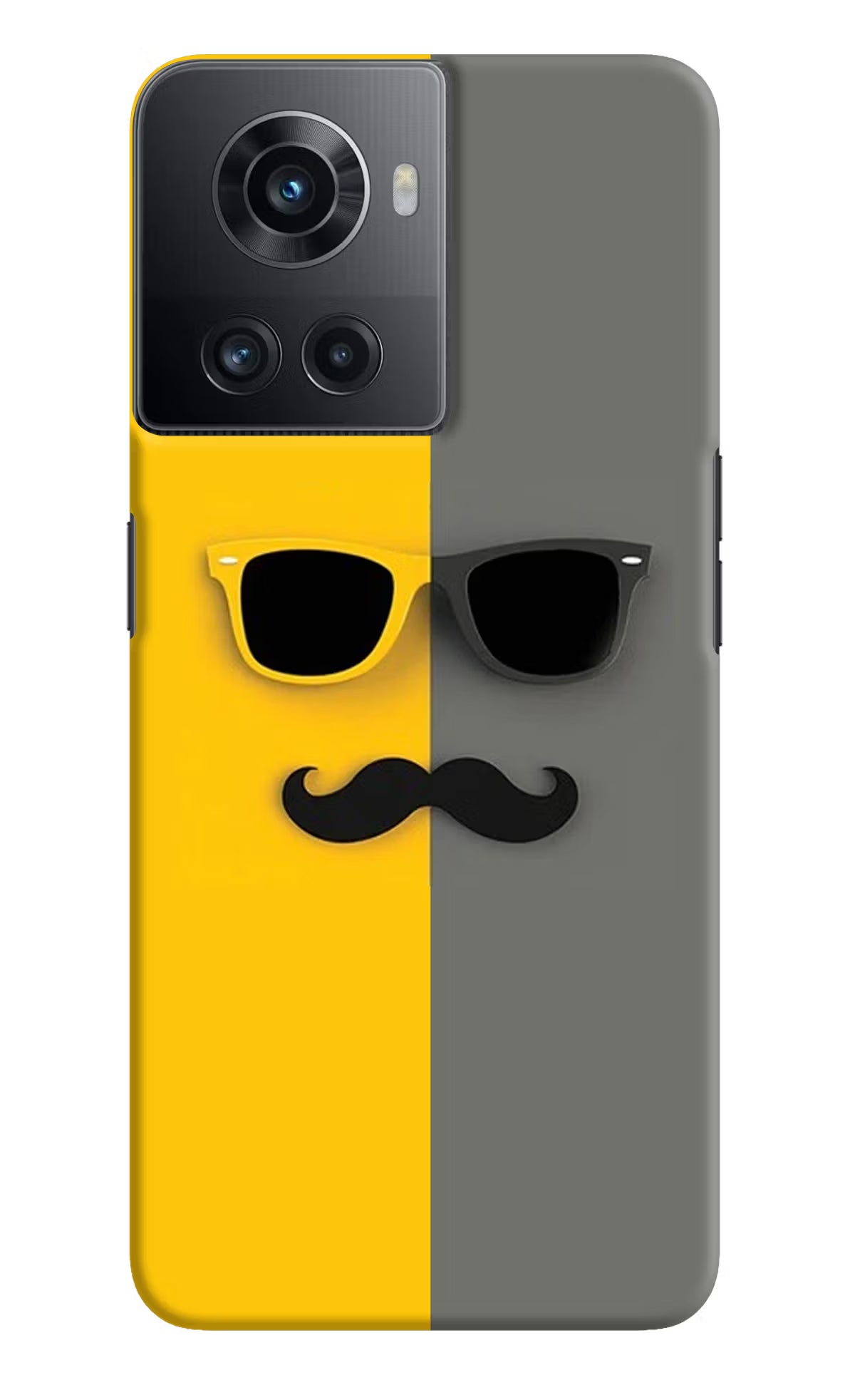 Sunglasses with Mustache OnePlus 10R 5G Hard Case Back Cover by Casekaro