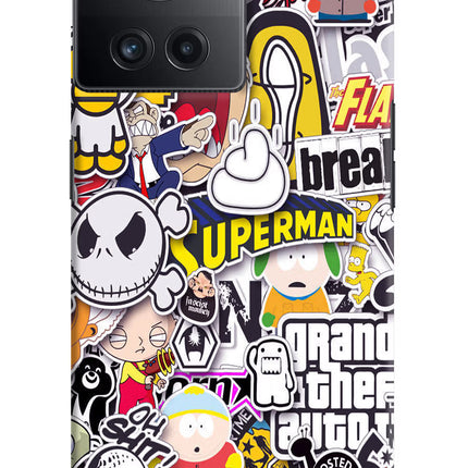 Sticker Bomb OnePlus 10R 5G Hard Case Back Cover by Casekaro